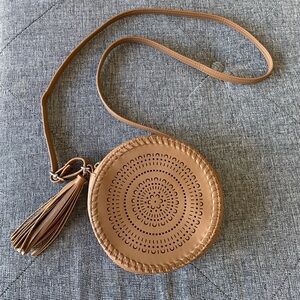 Art Class Brown Crossbody Small Purse Long Strap Tassel